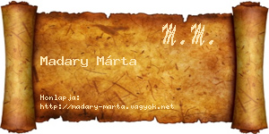 Madary Márta névjegykártya